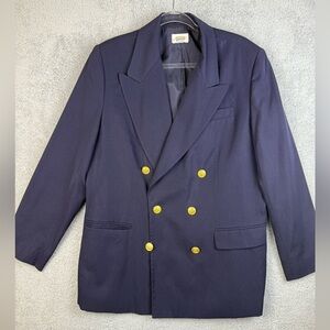 Women’s vintage Talbots long blazer size 16 navy